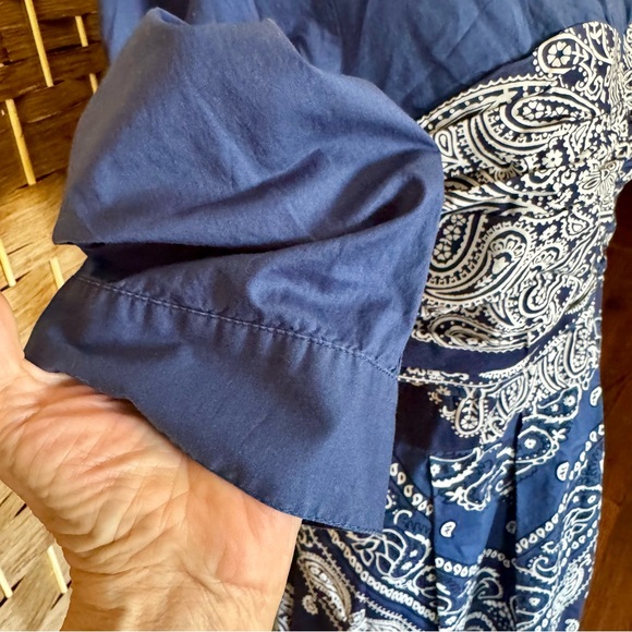 Anthro Holding Horses blue & white bandana dress 14 - Picture 6 of 15